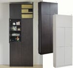 1cmピッチ シンプル本棚 つっぱり上置き&扉付き 86cm幅 1cmピッチ シンプル本棚 つっぱり上置き&扉付き 86cm幅