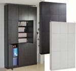 1cmピッチ シンプル本棚 つっぱり上置き&扉付き 128cm幅 1cmピッチ シンプル本棚 つっぱり上置き&扉付き 128cm幅